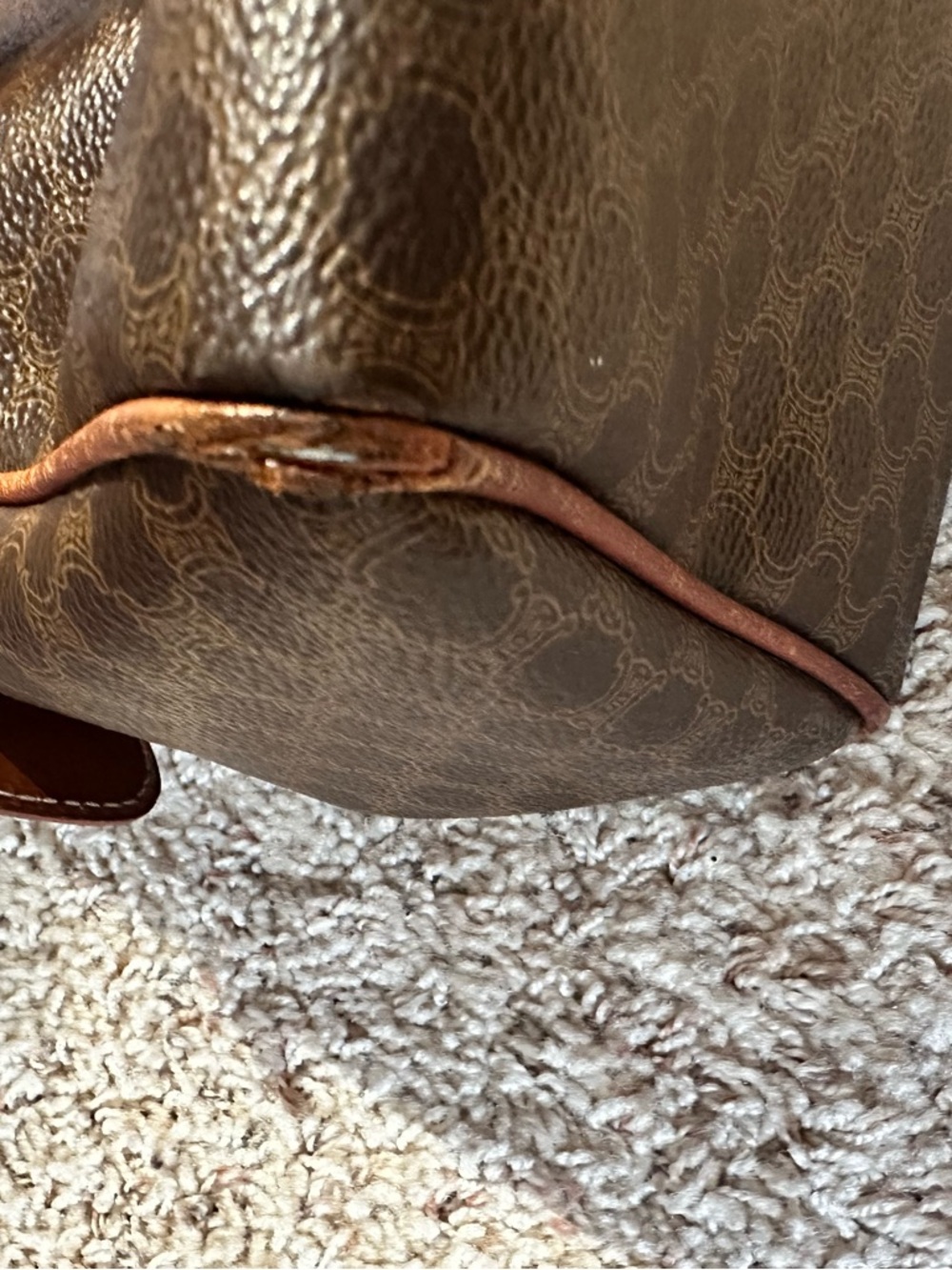 Celine Brown and Tan Macadam Canvas Satchel - Picture 10 of 13